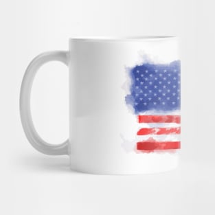 Watercolor American Flag for Veterans and Patriots Mug